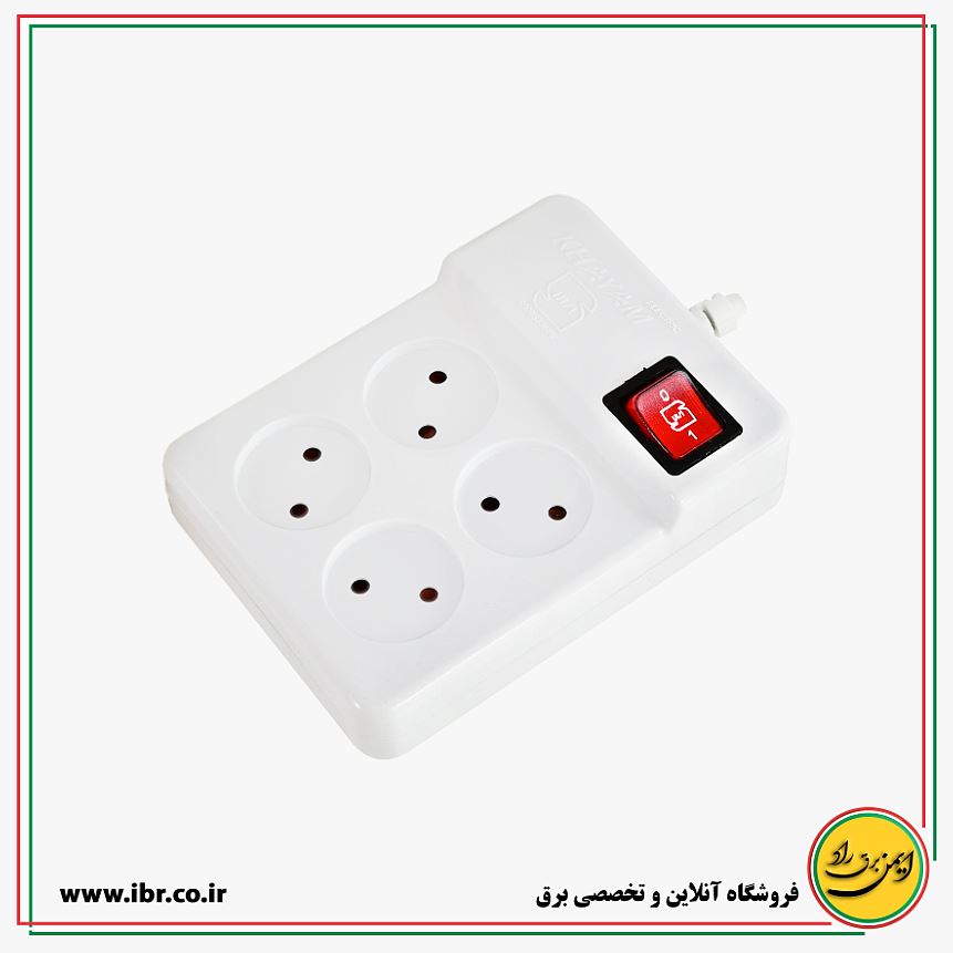 چندراهی برق 4 خانه بدون کابل با محافظ کودک